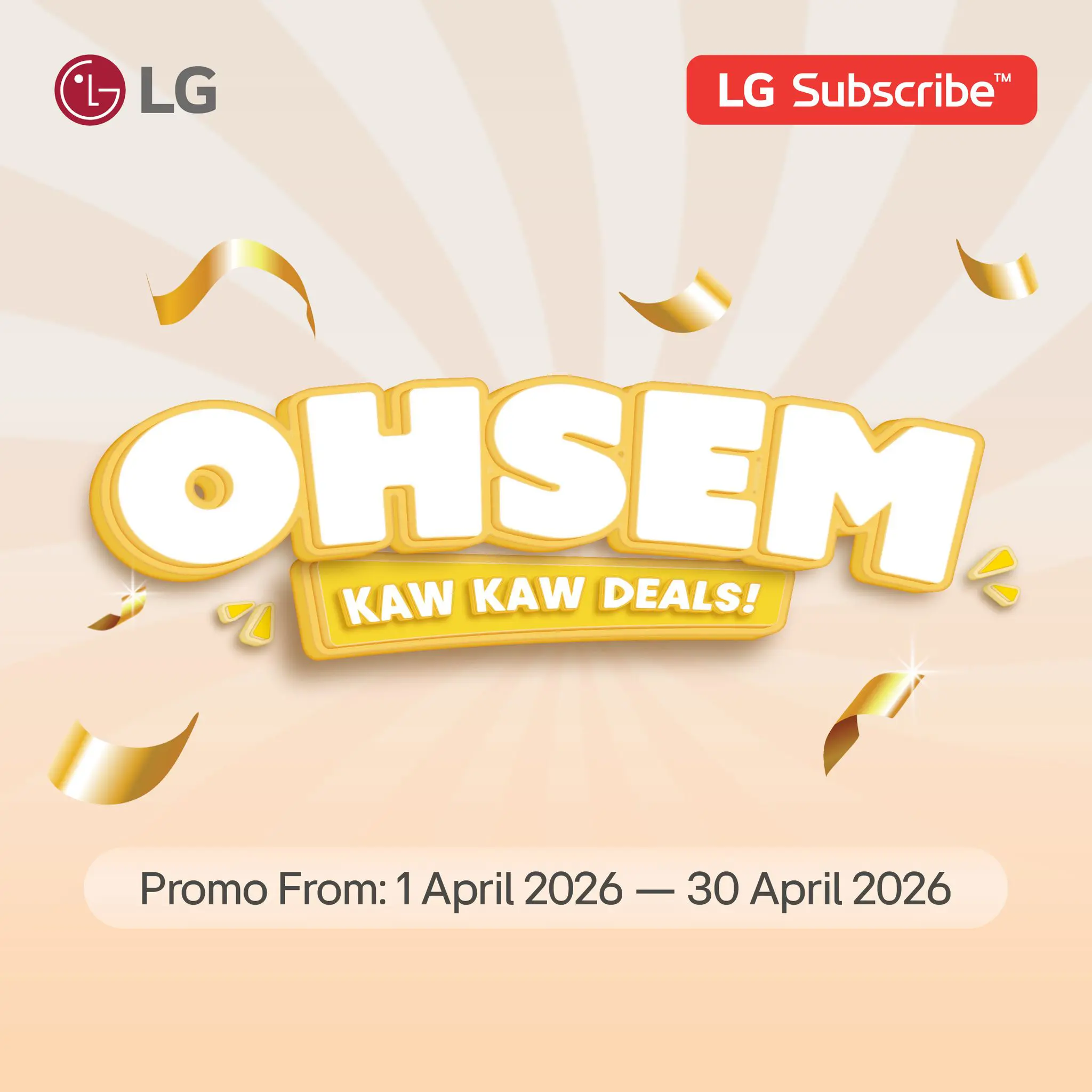 LG Home Appliances Subscription Plan discount Ohsem Kaw Kaw Deal Promo Promo