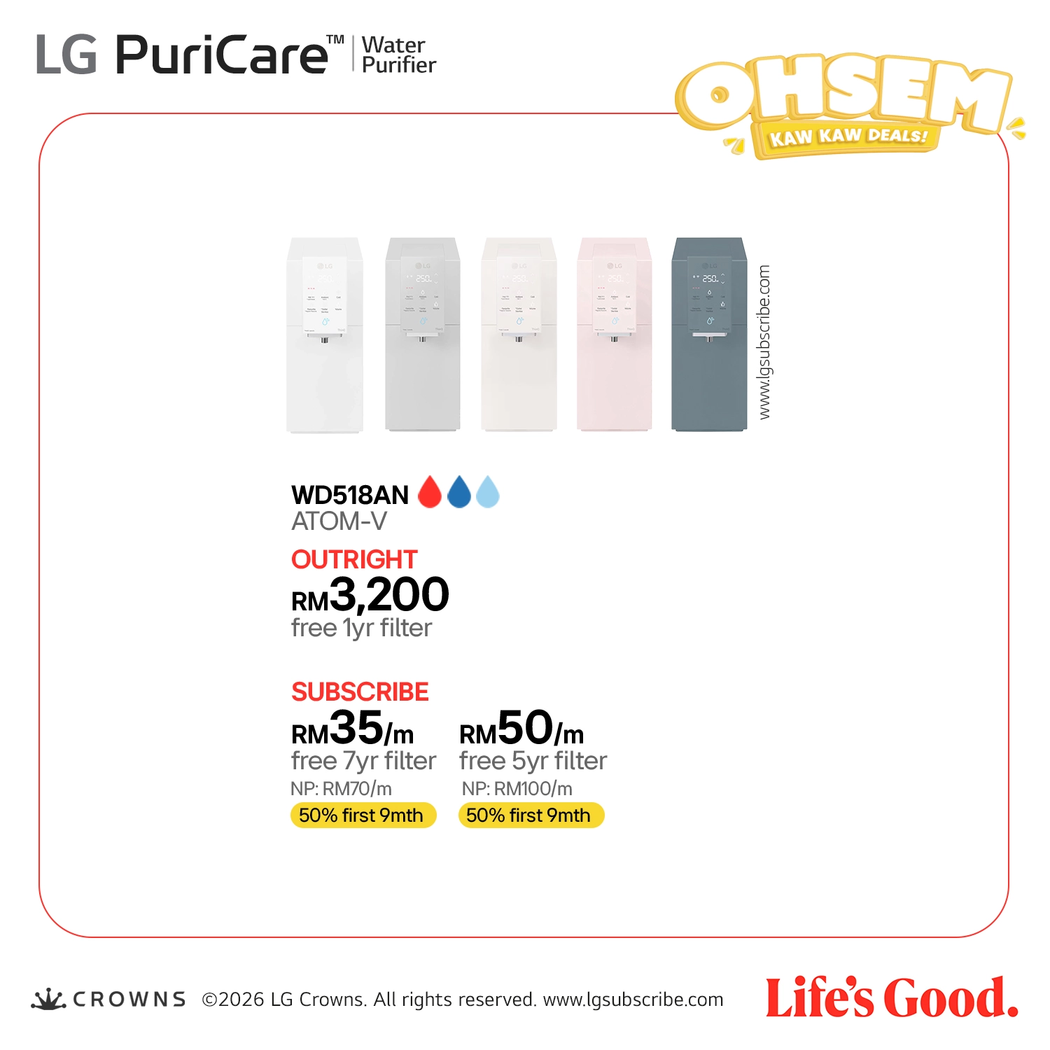 LG PuriCare Water Purifier WD518AN