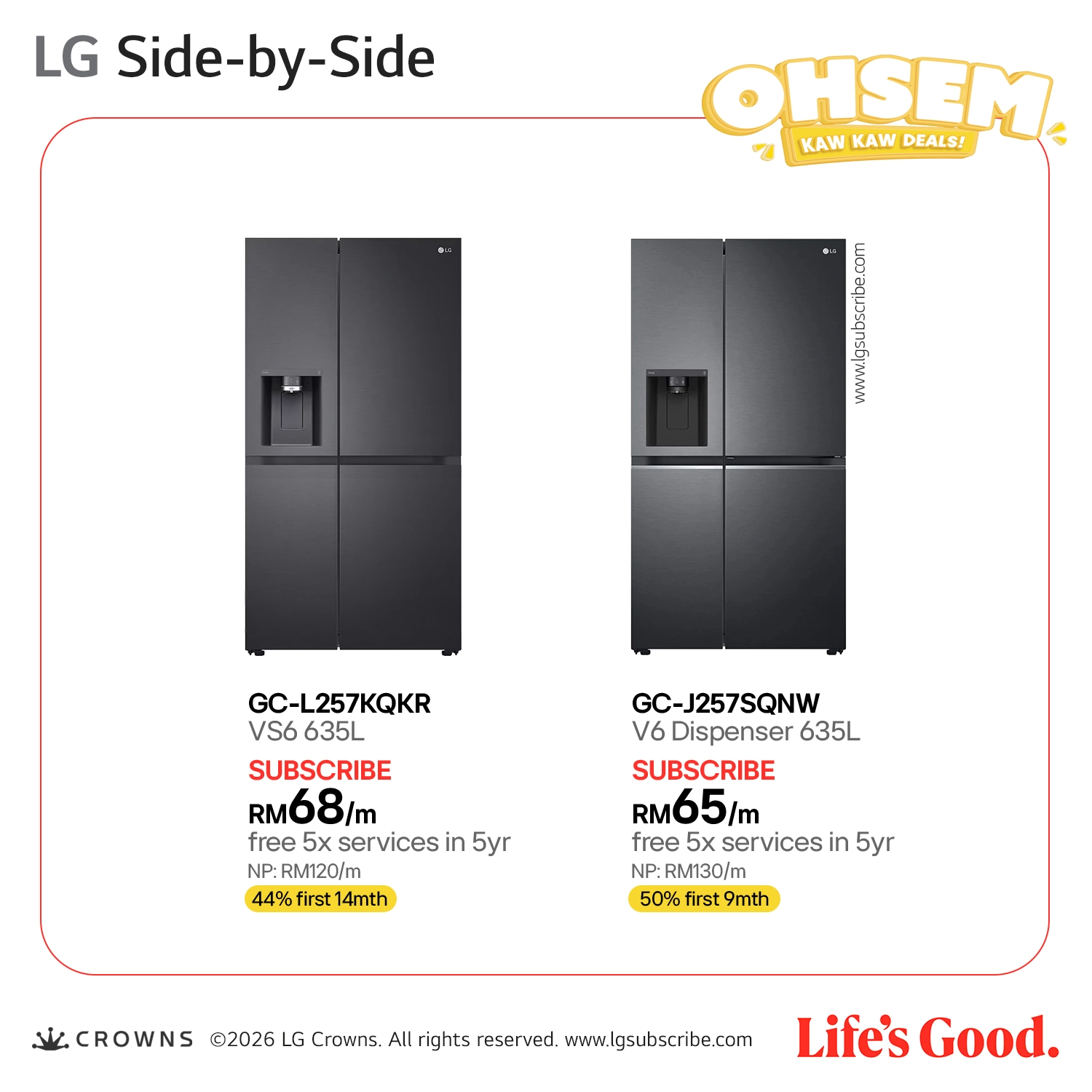 LG Side-by-Side - Refrigerator