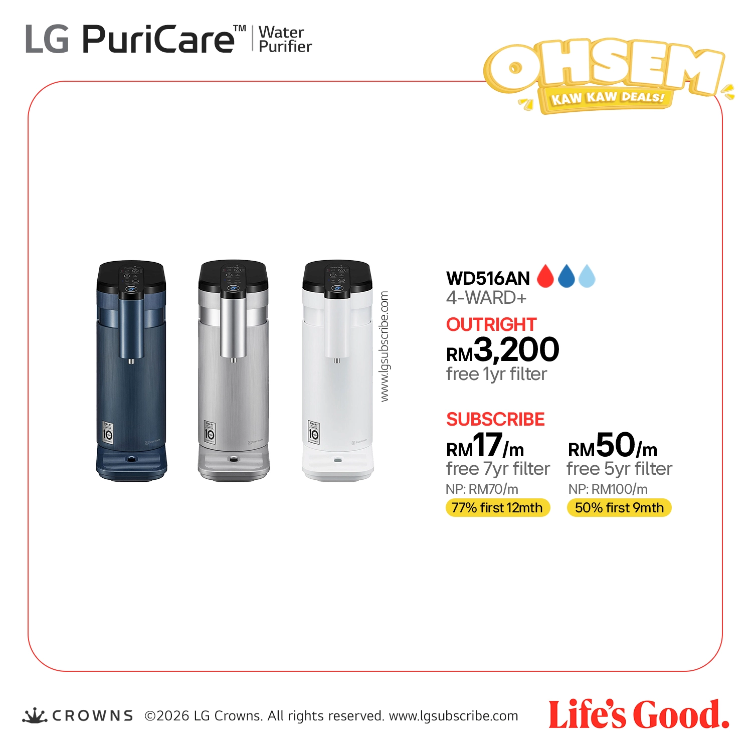LG PuriCare Water Purifier WD516AN