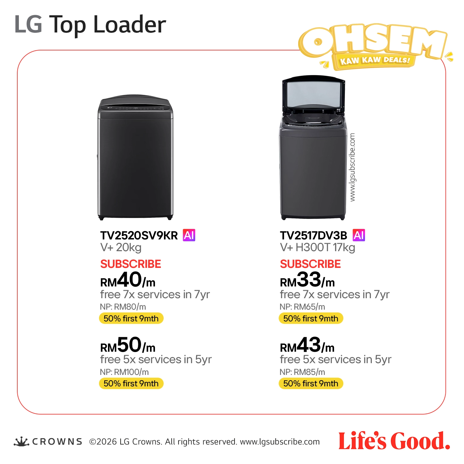 LG Top Loader & LG Front Loader - Laundry