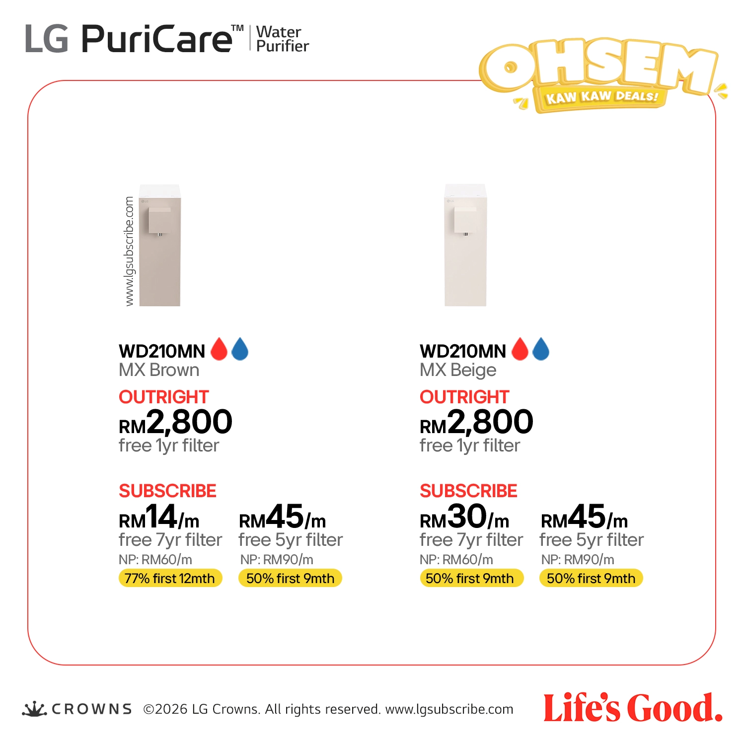 LG PuriCare Water Purifier WD210MN